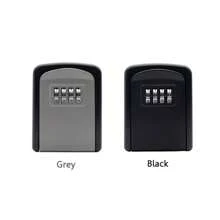 Outdoor High Security Wall Mounted Home Key Safe Box Code Lock Storage 4 Digit - Black - View 2