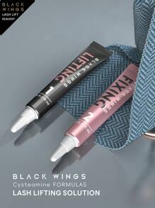 BLACKWINGS 1 par de solución para rizado de pestañas, 1 pieza de 6g de pegamento para rizado de pestañas, rizador de pestañas de silicona, vara para levantamiento de pestañas, herramientas de belleza y maquillaje, almohadillas reutilizables para levantamiento de pestañas
