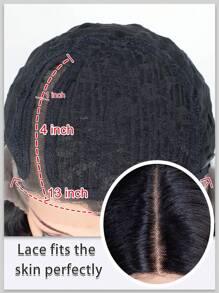 NOBLE Perruque synthétique à dentelle frontale frisée et bouclée 13x4x1 avec partie en T noire de 26 pouces, avec cheveux bébé. Perruque à dentelle frontale synthétique pour femmes, pour le cosplay et l'utilisation quotidienne, résistante à la chaleur.