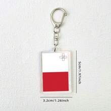 1 件国旗亚克力钥匙扣，适用于阿尔及利亚、瑞士、塞尔维亚、秘鲁、亚美尼亚、海地、葡萄牙、厄瓜多尔、马耳他、波斯尼亚和黑塞哥维那，男女通用汽车配件包魅力学校可爱哥特 Y2k - 彩色 - 查看 15
