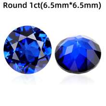 One 100% Lab Grown Sapphire Round Cut Gemstone For Charms Advanced Jewelry Making Materials DIY - Blue - View 10