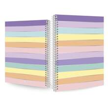 iscool Colors Sweet Stripes Colors Spiral Notebook For Women - 紫色和淡紫色 - 查看 2
