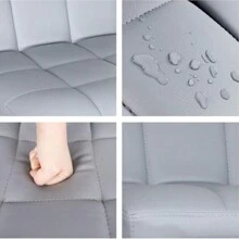 Bar Stools Set Of 2, Faux Leather Breakfast Bars Stools, Swivel Height Adjustable Bar Chairs With Armrest Backrest And Footrest For Breakfast Bars Counter Kitchen Restaurant, Grey - Light Grey - View 4