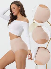 Women's Soft High Waist Underwear Stretch Briefs Underpants Tummy Control Panties