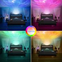 Starry Sky Lamp Design Bed Frame With Cushioned Ottoman, Charging Station, Heavy Duty Feet, Easy To Assemble - 灰色 - 查看 9