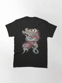 Kiryu Kazuma - Dragon Of Dojima (Yakuza) Classic T-Shirt, Women's T-Shirt, 220g Pure Cotton, Casual Crew Neck, Perfect For Casual Days And Social Events. - Black - View 1