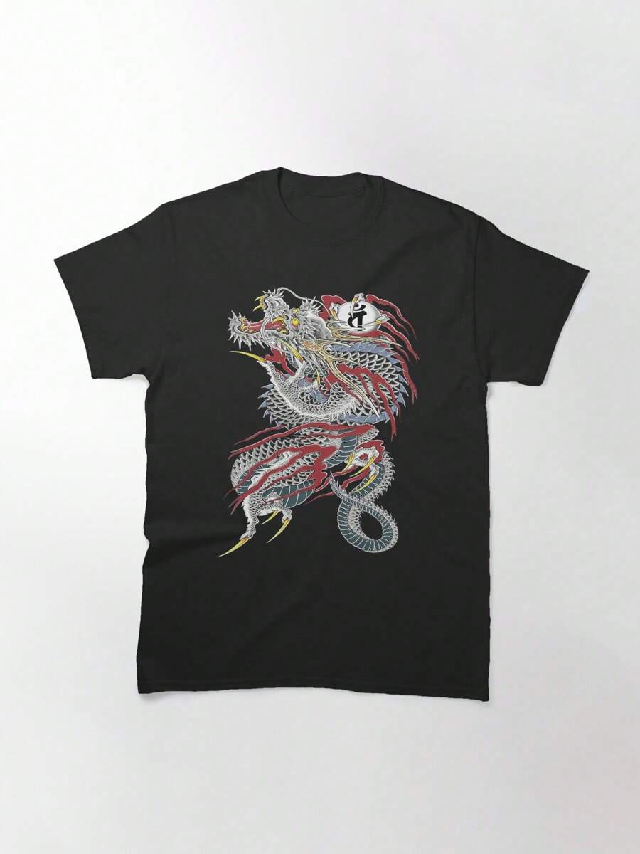 Kiryu Kazuma - Dragon Of Dojima (Yakuza) Classic T-Shirt, Women's T-Shirt, 220g Pure Cotton, Casual Crew Neck, Perfect For Casual Days And Social Events. - Black - View 1