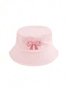 1 件儿童春夏渔夫帽，多种图案可选，如独角兽、蝴蝶结、心形、蝴蝶，可爱时尚的儿童帽子，适合休闲、户外、通勤、旅行，是送给孩子的理想礼物，透气防晒渔夫帽，带有情人节元素