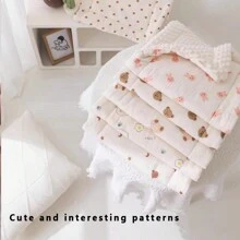 1pc Baby Stroller Plush Warm Cushion, Cartoon Printed Soft & Comfortable Clean Pad, Fur Lining Stroller & Car Seat Pad, Suitable For All Seasons