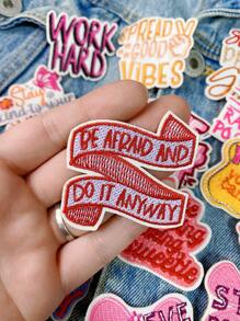 1 Set Of 3/20pcs Positive Energy Quotes Text Embroidery Patches Letters DIY Iron On Patches Sew Polyester Badge Clothing Decoration Accessories Cloth Stickers Suitable For Backpacks, Jeans, Jackets, T-Shirts, Hats, Dresses, Etc