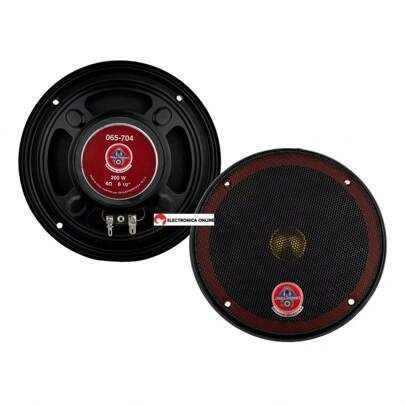 Bocina tipo full range Megapower 065-704 para carro/camioneta color negro de 4Ω 6.5" x 6.5" x 6.5 " x 2 unidades