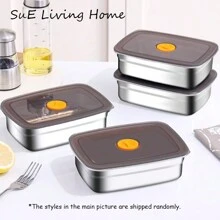 Recipientes de acero inoxidable 316 con tapas, contenedores de marinado y aperitivos, recipientes de almacenamiento de alimentos para el almuerzo/sobras, aptos para lavavajillas y congelador - Microondas, regalo de Navidad - plata - Ver 2
