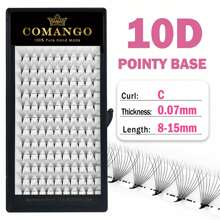 CoMango 120/240片 0.05/0.07mm 扇形預製假睫毛 3D 6D 10D 12D 14D 16D 尖頭假睫毛 柔軟俄式濃密仿貂毛假睫毛 睫毛簇 單片假睫毛 - C - 查看 17