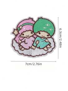 Sanrio 1 pezzo Patch termoadesivo carino con gattini cartoni animati e motivi anime, per decorare vestiti, t-shirt, borse, scarpe, ricamo su tessuto
