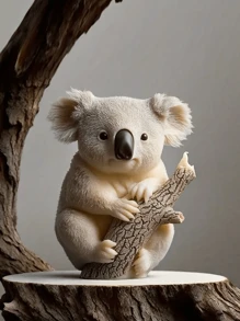 1 pieza Molde de silicona con cilindro de alivio de koala 3D lindo, tema de animales con forma amétrica DIY, suministros de artesanía de jabón de resina y esponjosos - Utilizado para velas de aromaterapia, jabón, cera, fundición de resinas, decoración de mousse de postre - Perfecto para decoración del hogar