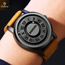 BINBOND Men Quartz Watches Top Luxury Magnetic Levitation Hollow Out Design Leather Strap Waterproof Men Quartz Watch - one-size - View 5