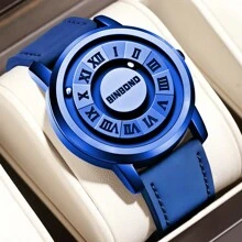 BINBOND Men Quartz Watches Top Luxury Magnetic Levitation Hollow Out Design Leather Strap Waterproof Men Quartz Watch - one-size - View 2