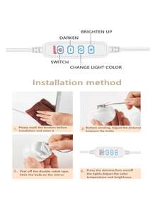 1pc USB Detachable 3-Color Dimmable Vanity Makeup Mirror Light, Rotatable Cord, No Drilling Required, Available Options: 4/6/8/10/12/14/16 LED, Suitable For Bathroom Vanity, Makeup Mirror, Dressing Table, Illumination Makeup Mirror Lamp - White - View 4