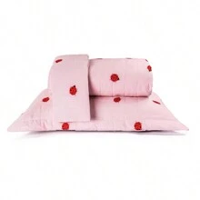 3-Piece Queen Size Bedspread Kit Essencialle 160 Thread Count Cotton Various Colors - bọ rùa - Xem 4