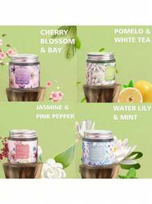 Set de 4 velas aromáticas con aroma a flor de loto, sin humo, adecuadas para sala de estar, dormitorio y hogar