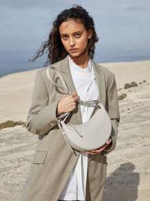 Design di nicchia, borsa a mezzaluna dalla Polonia, nuova pochette in vera pelle di alta qualità, borsa a tracolla a una spalla, borsa da sella per donna, borsa a mezzaluna in pelle PU, borsa a tracolla a una spalla, borsa, borsetta, borsa casual per ravioli