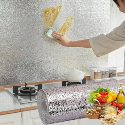 Adhesivo resistente al aceite para cocina, autoadhesivo, resistente al fuego y a altas temperaturas para renovar gabinetes y encimeras, 40cm x 3M, pegatinas y deflectores DIY para actualizar la cocina, accesorios de decoración del hogar, decoración de Halloween y Navidad, estilos acogedores de otoño e invierno