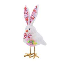 Adornos de pájaros de Pascua, lindos pájaros de peluche con orejas de conejo, decoración de escritorio para el hogar y regalos de fiesta. - Multicolor - Ver 1
