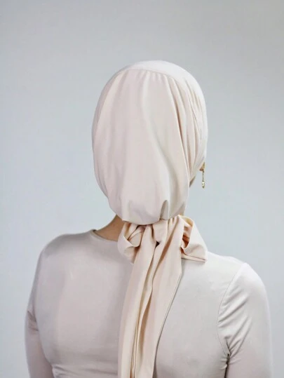 1 pieza Pañuelo elástico con cordón para mujer de unicolor, gorros elásticos tipo turbante, banda para la cabeza transpirable, cómoda, elástica, que absorbe el sudor y antideslizante, multifuncional, adecuada para uso diario, deportes, yoga, fitness y atuendos de moda, accesorios para vestidos velos, abayas, hiyab suave para vestir