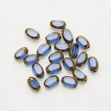 48pcs 4*6mm Colorful Crystal Glass Beads With Gold Trim, Middle Hole, For DIY Crafts, Jewelry Making, Shoes, Accessories, Phone Chain, Necklace, Bracelet, Glasses Chain