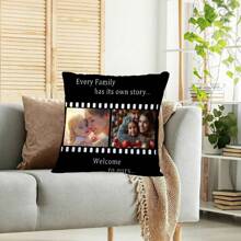 1 个定制个人照片枕套，送给家人、母亲节、情人节、父亲节、感恩节、教师节的纪念礼物，单面印花靠垫套，适合作为送给朋友和自己的礼物 - 白色 - 查看 4
