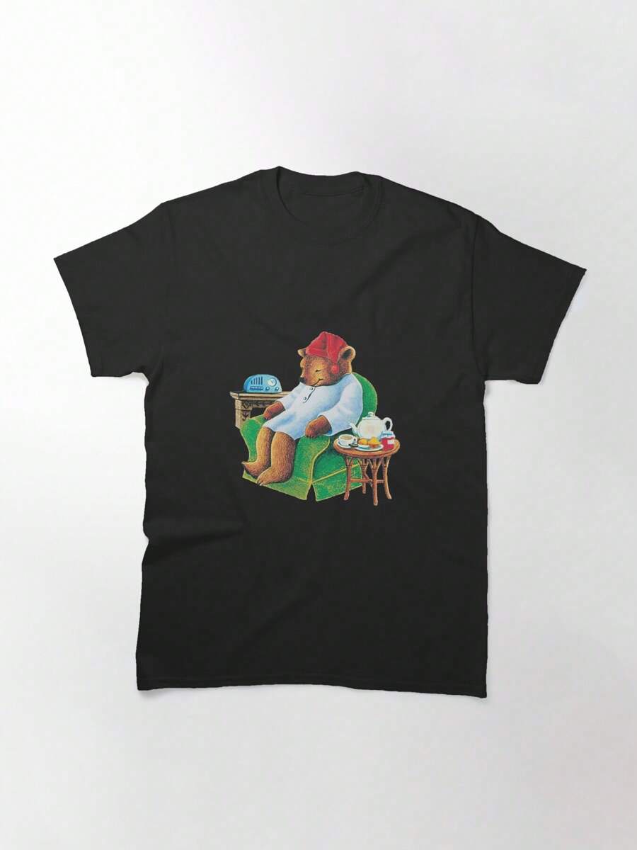 Celestial Seasoning Sleepytime Tea Bear Classic T-Shirt, Women's T-Shirt, 220g Pure Cotton, Casual Crew Neck, Perfect For Casual Days And Social Events. - Black - View 1