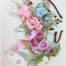 Waldmädchen-Stil Künstlicher Blumenkranz Haarspange, 4 zufällige Farbblumen Haarband Accessoire für Strand Fotografie und Brautjungfern Outfit