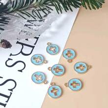 20pcs Fashionable Hollow Out Oil Drip Cross Shaped Zinc Alloy DIY Jewelry Pendant For Earrings, Bracelets, And Necklaces