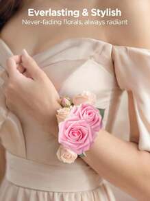 10/30/50/100 bông hồng giả bằng xốp màu ngà có cuống, thích hợp để tự làm bó hoa cưới, trang trí bàn tiệc cô dâu, trang trí bàn tiệc, ngày Valentine và ngày của Mẹ (không bao gồm hộp giấy) - Hồng đậm - Xem 7