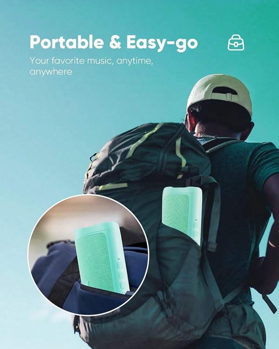 Bluetooth Speaker With HD Sound, Portable Wireless, IPX5 Waterproof, Up To 20H Playtime, TWS Pairing, BT5.3, For Home/Party/Outdoor/Beach, Electronic Gadgets, Birthday Gift (Black) - 1pcs-teal - View 1