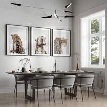 1 件/3 件现代墙面艺术帆布画豹纹动物图案海报和印刷品适用于家庭装饰客厅卧室办公室宿舍背景装饰墙面设计图片时尚礼品无框