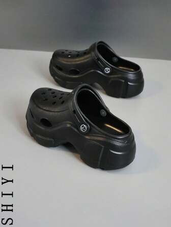 女士镂空厚底休闲户外穆勒鞋