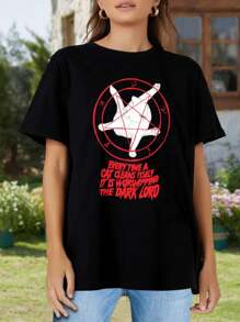 Every Time A Cat Cleans Itself It Is Worshipping The Dark Lord - A Quirky Funny Design Featuring Cats Irony Humor And A Pentagram For Women's Women T-Women's Shirt