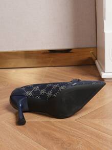 Tacones de aguja de punta fina para mujer - Negro - Ver 6