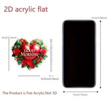 3.14 Inches Valentine Hanging Ornaments Cute Rose Heart Car Rearview Mirror Charms Keychain Decorations