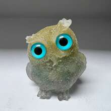 1pc Resin Mold Natural Crystal Chip Stone Handcrafted Owl Resin Figurines Collectibles Of Colorful Owl Gifts And Desktop Decoration For Home Interior Space And Reiki Animal Sculpture Shelf Accents Ornament For Home Office Decor Purple Home Decor