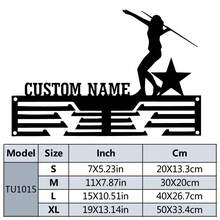 1pc Personalized Custom Football Medal Holder, Custom Name Custom Football Medal Hanger, Metal Display Awards Wall Metal Art For Living Room