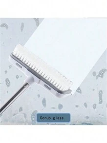 1 pièce (2-en-1) Brosse de récurage de sol à long manche avec des poils raides pour un nettoyage en profondeur des terrasses, salles de bains, baignoires, carrelages, joints, cuisines, piscines, patios, garages - Gris - Pour les propriétaires et les passionnés de nettoyage - Idéal pour le nettoyage intensif - Excellent cadeau pour le réchaud, la décoration de la salle de bain, la décoration d'automne, la rentrée scolaire