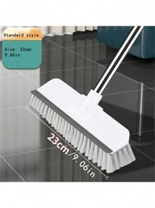 1 pièce (2-en-1) Brosse de récurage de sol à long manche avec des poils raides pour un nettoyage en profondeur des terrasses, salles de bains, baignoires, carrelages, joints, cuisines, piscines, patios, garages - Gris - Pour les propriétaires et les passionnés de nettoyage - Idéal pour le nettoyage intensif - Excellent cadeau pour le réchaud, la décoration de la salle de bain, la décoration d'automne, la rentrée scolaire