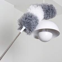 Feather Duster, Extendable Bendable Head Cleaner Brush For Dust Removal, Static Electricity Duster For Home - White Gray - View 4