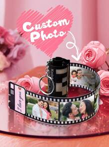 1 pieza Llavero personalizado de película para parejas con foto y texto. Llavero personalizado de pareja con película fotográfica. Llavero personalizado de película fotográfica. Llavero personalizado con imagen. Llavero de rollo de película de la cámara personalizado. Regalo de llavero de rollo de película de la cámara para novio, novia, recuerdo, cumpleaños, pareja, aniversario, Día de San Valentín, regalo para ella, él, mamá, papá, esposa, esposo, amigo