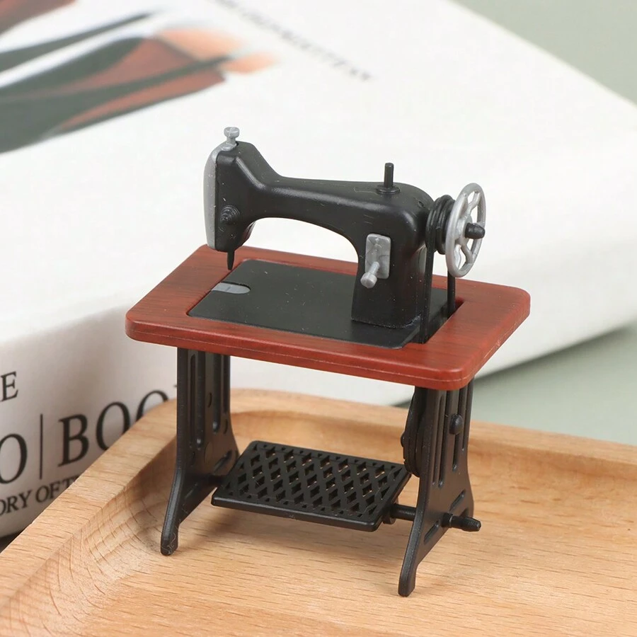 1pc Miniature Dollhouse Sewing Machine Decoration Figurine - Multicolor - View 1