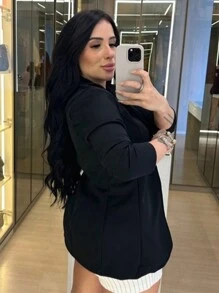 Luxury Sophisticated Elegant Blazer - màu đen - Xem 2