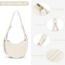 Design di nicchia, borsa a mezzaluna dalla Polonia, nuova pochette in vera pelle di alta qualità, borsa a tracolla a una spalla, borsa da sella per donna, borsa a mezzaluna in pelle PU, borsa a tracolla a una spalla, borsa, borsetta, borsa casual per ravioli