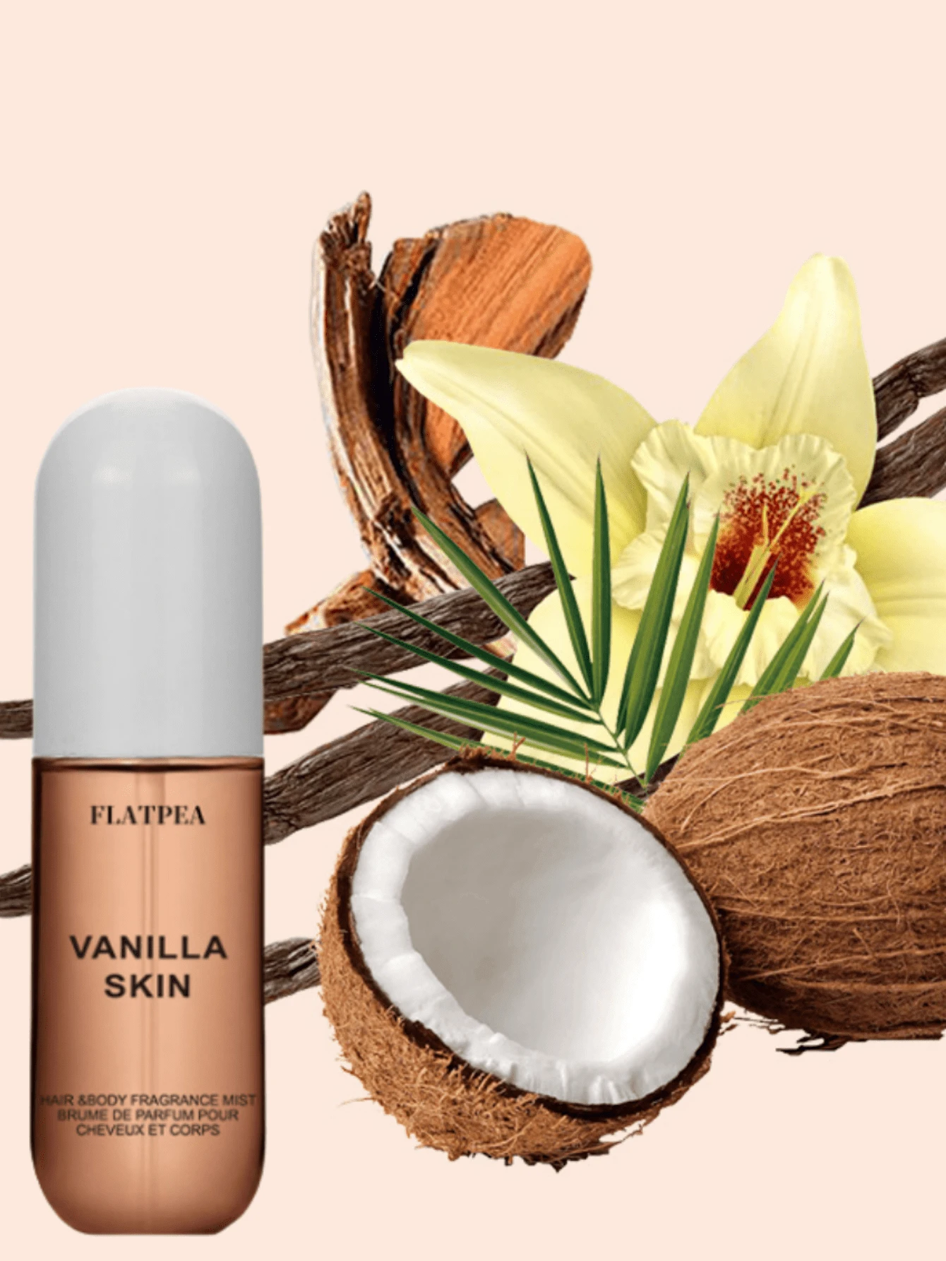 1 件装 50ml 女士香草椰子香水喷雾，旅行装，方便携带，不含酒精且无刺激，适合多种场合，是送给朋友的绝佳礼物